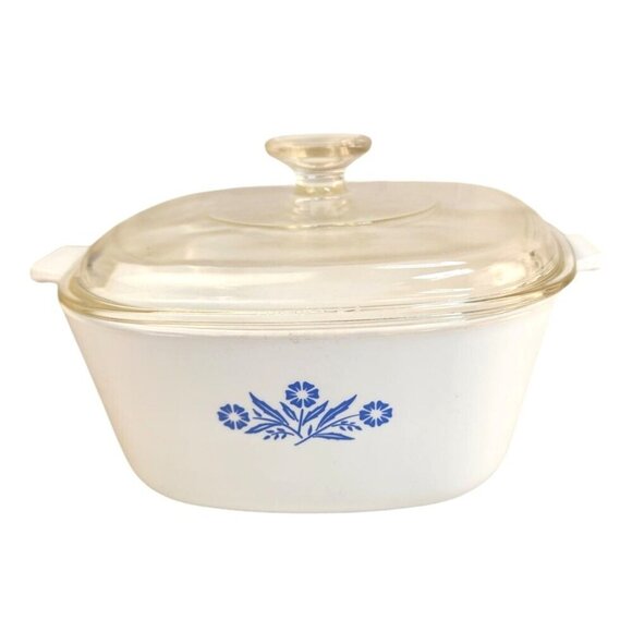 Corning Ware Blue Cornflower 2.5 Quart Casserole Dish With Pyrex Glass Lid Cookw - Picture 1 of 12